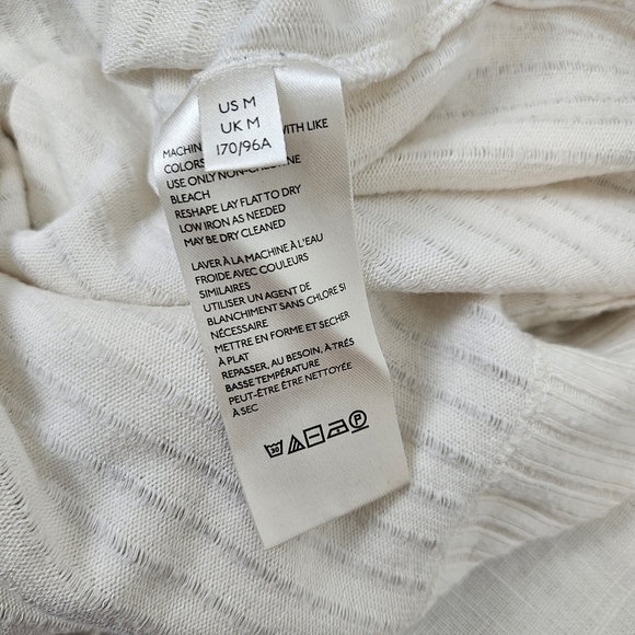 Anthropologie Maeve Sweater Womens Ribbed Knit Cream Oversized Cowl Neck M - Picture 7 of 8